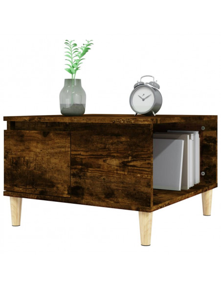 Tavolino da Salotto Rovere Fumo 55x55x36,5 cm Legno Multistrato