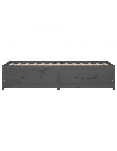 Dormeuse Grigia 90x200 cm in Legno Massello di Pino