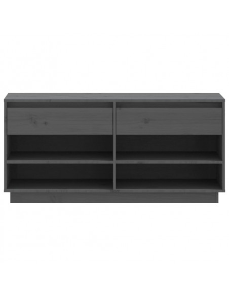 Scarpiera Grigia 110x34x52 cm in Legno Massello di Pino