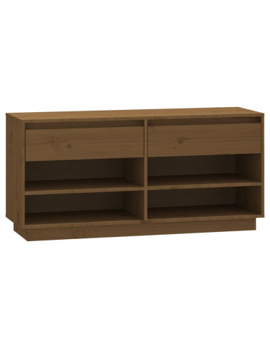 Scarpiera Miele 110x34x52 cm in Legno Massello di Pino