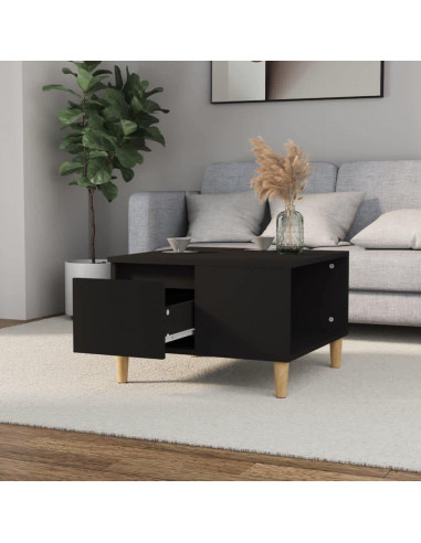 Tavolino da Salotto Nero 55x55x36,5 cm in Legno Multistrato