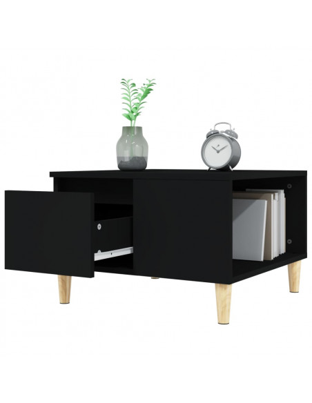 Tavolino da Salotto Nero 55x55x36,5 cm in Legno Multistrato