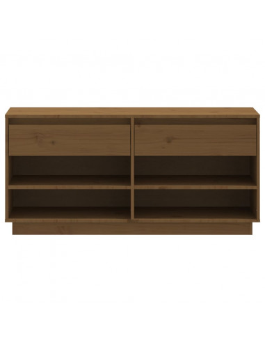 Scarpiera Miele 110x34x52 cm in Legno Massello di Pino