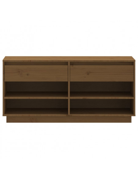 Scarpiera Miele 110x34x52 cm in Legno Massello di Pino