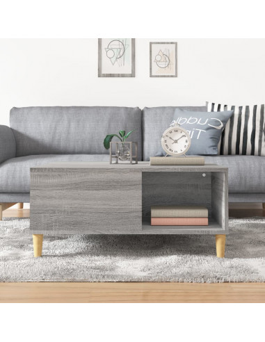 Tavolino Salotto Grigio Sonoma 80x80x36,5 cm Legno Multistrato