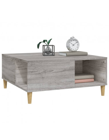 Tavolino Salotto Grigio Sonoma 80x80x36,5 cm Legno Multistrato