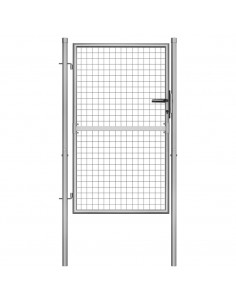 Cancello per Giardino in Acciaio Zincato 105x175cm Argento 2