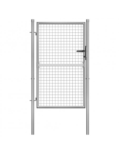 Cancello per Giardino in Acciaio Zincato 105x175cm Argento