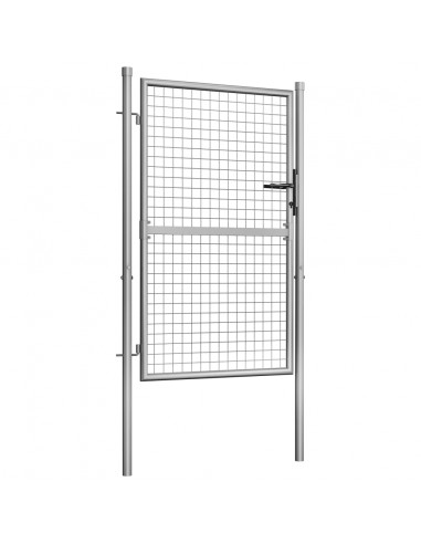 Cancello per Giardino in Acciaio Zincato 105x175cm Argento