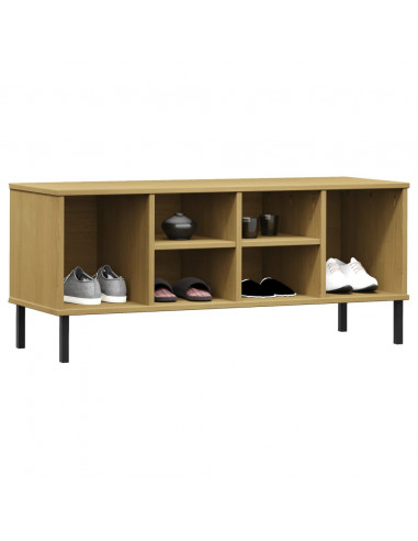 Scarpiera Gambe Metallo Marrone 106x35x45cm Legno Massello OSLO