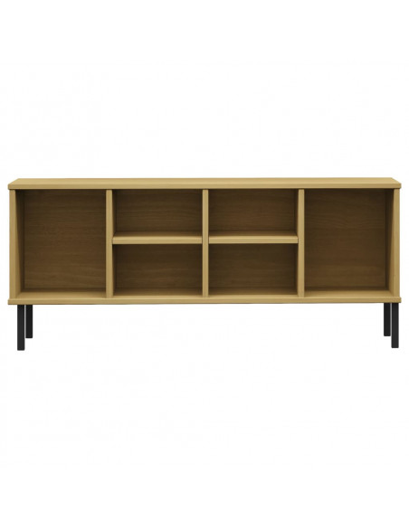 Scarpiera Gambe Metallo Marrone 106x35x45cm Legno Massello OSLO