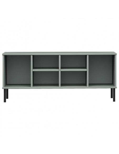Scarpiera Gambe Metallo Grigio 106x35x45cm Legno Massello OSLO