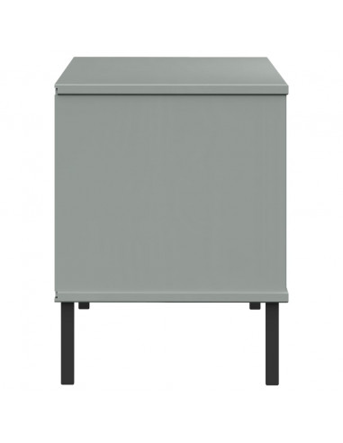 Scarpiera Gambe Metallo Grigio 106x35x45cm Legno Massello OSLO