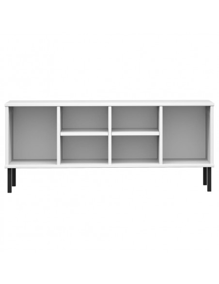 Scarpiera Gambe Metallo Bianco 106x35x45cm Legno Massello OSLO