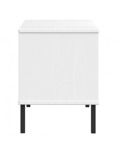 Scarpiera Gambe Metallo Bianco 106x35x45cm Legno Massello OSLO