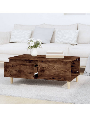 Tavolino da Salotto Rovere Fumo 90x50x36,5 cm Legno Multistrato