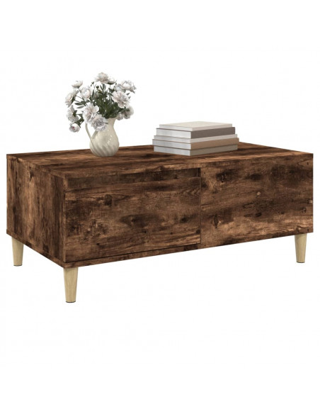 Tavolino da Salotto Rovere Fumo 90x50x36,5 cm Legno Multistrato