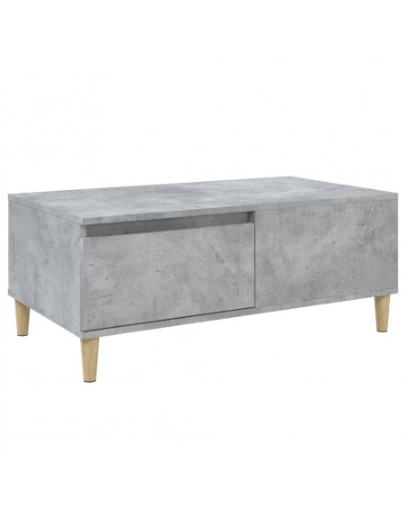 Tavolino Salotto Grigio Cemento 90x50x36,5 cm Legno Multistrato