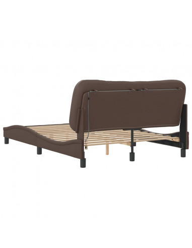 Giroletto con Luci LED Marrone 140x190 cm in Similpelle