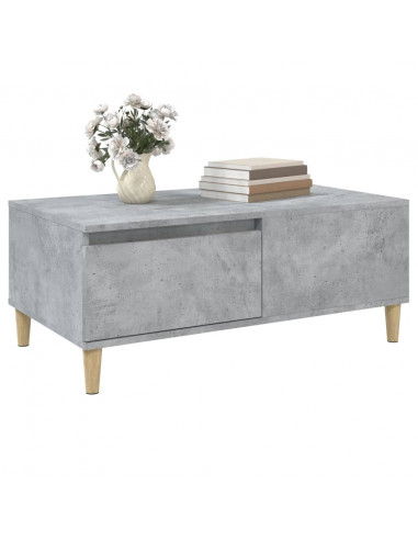 Tavolino Salotto Grigio Cemento 90x50x36,5 cm Legno Multistrato