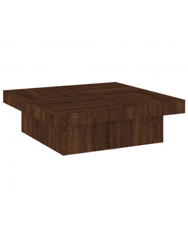 Tavolino da Salotto Rovere Marrone 90x90x28cm Legno Multistrato