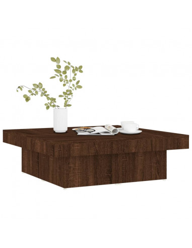Tavolino da Salotto Rovere Marrone 90x90x28cm Legno Multistrato