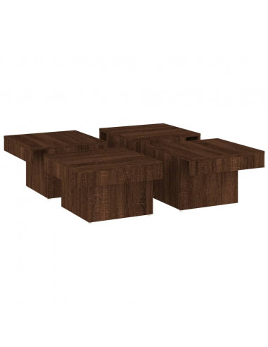 Tavolino da Salotto Rovere Marrone 90x90x28cm Legno Multistrato