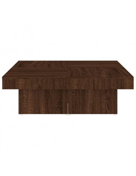 Tavolino da Salotto Rovere Marrone 90x90x28cm Legno Multistrato