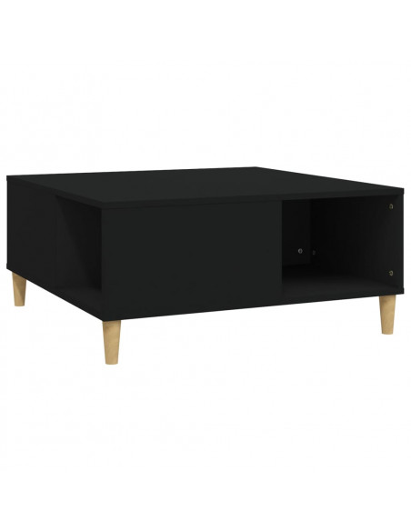 Tavolino da Salotto Nero 80x80x36,5 cm in Legno Multistrato