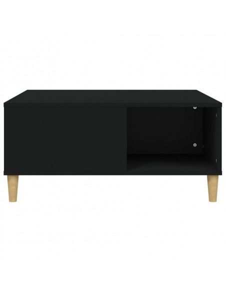 Tavolino da Salotto Nero 80x80x36,5 cm in Legno Multistrato