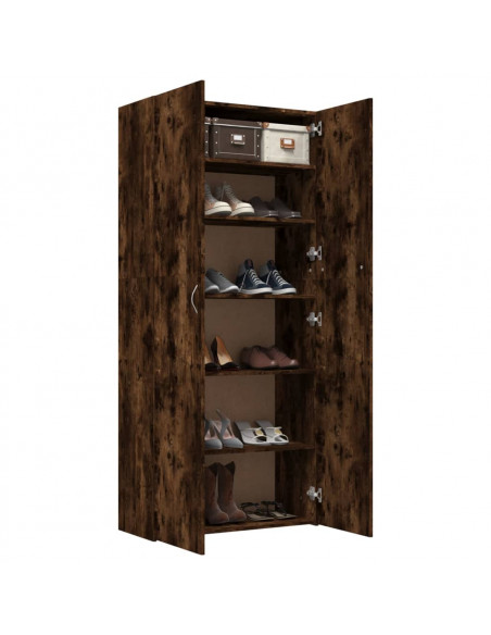 Scarpiera Rovere Fumo 80x35,5x180 cm in Legno Multistrato