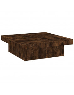 Tavolino da Salotto Rovere Fumo 90x90x28 cm Legno Multistrato 2