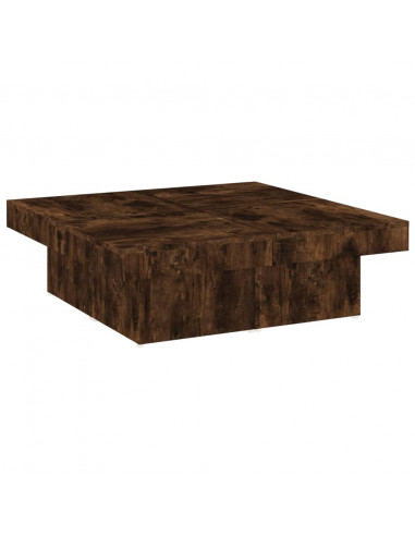 Tavolino da Salotto Rovere Fumo 90x90x28 cm Legno Multistrato