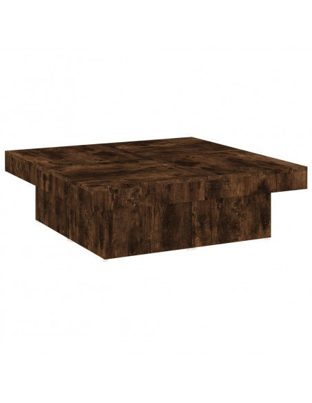 Tavolino da Salotto Rovere Fumo 90x90x28 cm Legno Multistrato