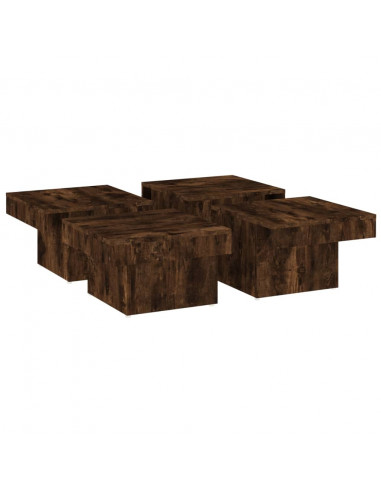 Tavolino da Salotto Rovere Fumo 90x90x28 cm Legno Multistrato
