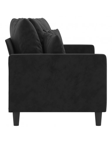 Divano a 2 Posti Nero 140 cm in Velluto