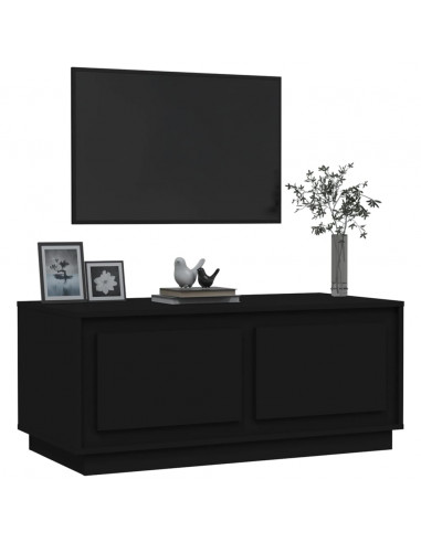 Tavolino da Salotto Nero 102x50x44 cm in Legno Multistrato