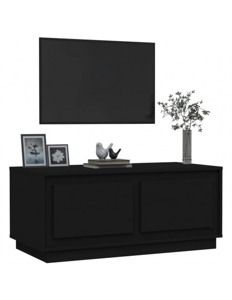 Tavolino da Salotto Nero 102x50x44 cm in Legno Multistrato
