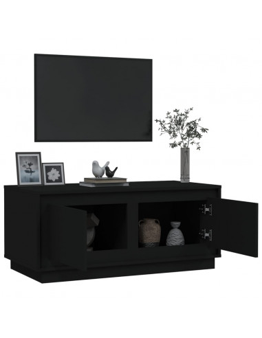 Tavolino da Salotto Nero 102x50x44 cm in Legno Multistrato