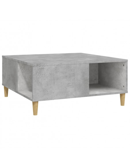 Tavolino Salotto Grigio Cemento 80x80x36,5 cm Legno Multistrato