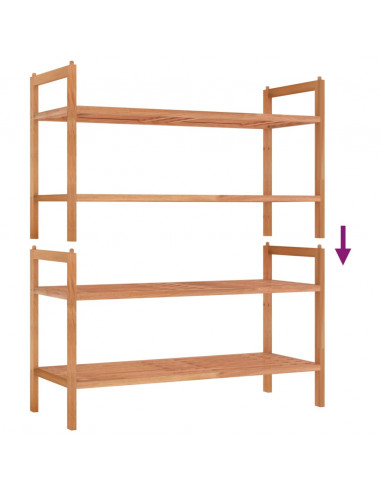 Scarpiere 2 pz 69x27x41 cm in Legno Massello di Noce