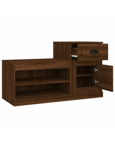 Scarpiera Rovere Marrone 100x42x60 cm in Legno Multistrato