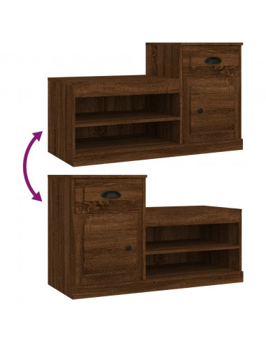 Scarpiera Rovere Marrone 100x42x60 cm in Legno Multistrato