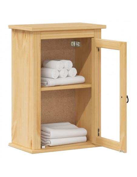 Mobile Bagno a Parete Corona 45x27x64,5cm Legno Massello Pino