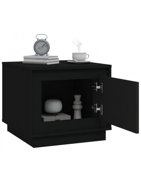 Tavolino da Salotto Nero 51x50x44 cm in Legno Multistrato