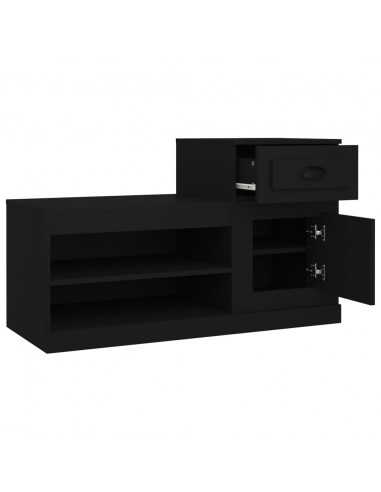 Scarpiera Nera 100x42x60 cm in Legno Multistrato