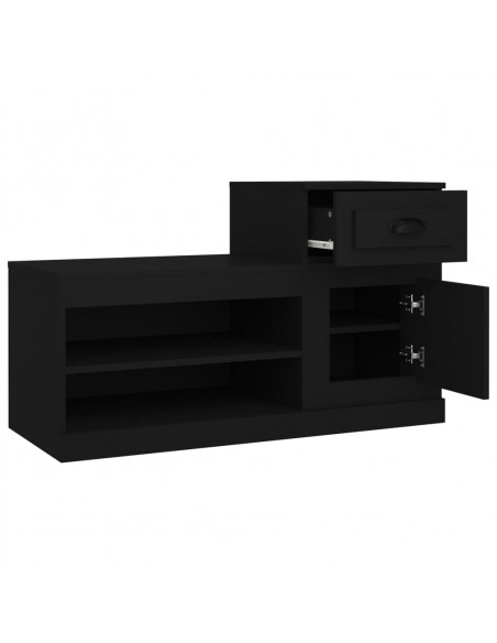 Scarpiera Nera 100x42x60 cm in Legno Multistrato