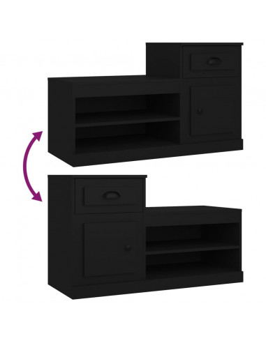 Scarpiera Nera 100x42x60 cm in Legno Multistrato