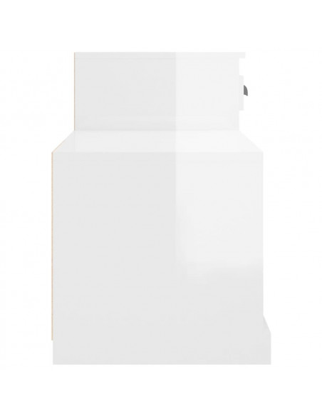 Scarpiera Bianco Lucido 100x42x60 cm in Legno Multistrato