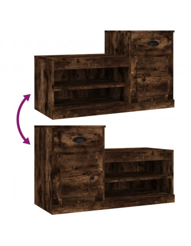 Scarpiera Rovere Fumo 100x42x60 cm in Legno Multistrato